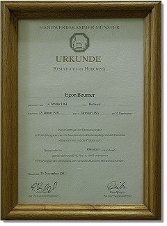 Anerkannter Restaurator in der Denkmalpflege