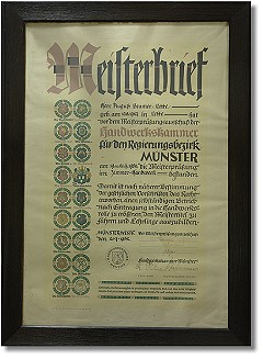 Meisterbrief August Beumer