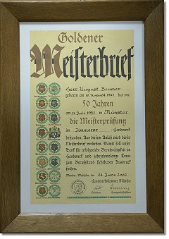 Goldener Meisterbrief August Beumer